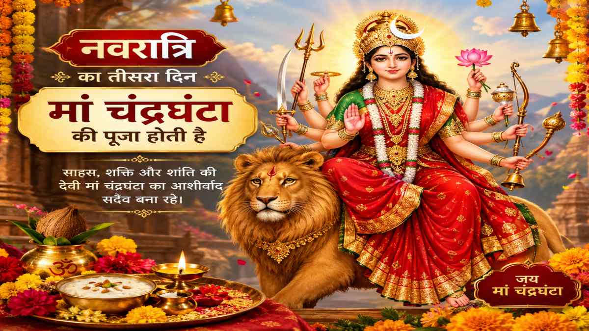Navratri Day 3 : नवरात्रि के तीसरे दिन मां चंद्रघंटा की पूजा से दूर होते हैं भय और बाधाएं, जानें पूजा विधि और धार्मिक महत्व
