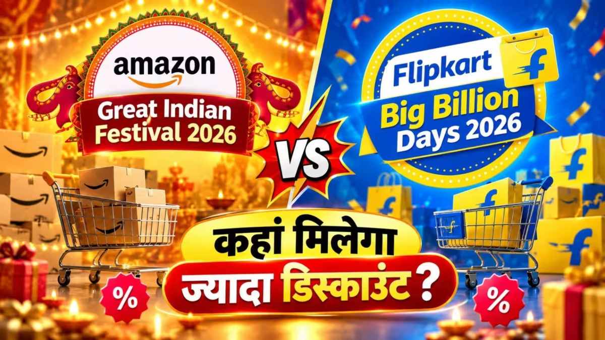 Amazon Flipkart Sale 2026 : 8 अक्टूबर से शुरू होगी Amazon, 9 से Flipkart की सेल; जानिए कहां और कैसे मिलेगी ज्यादा छूट ?