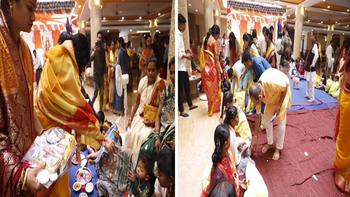 भाजपा प्रदेश कार्यालय में कन्या पूजन और भोज: महिला मोर्चा ने किया आयोजन, प्रदेश की खुशहाली के लिए की कामना