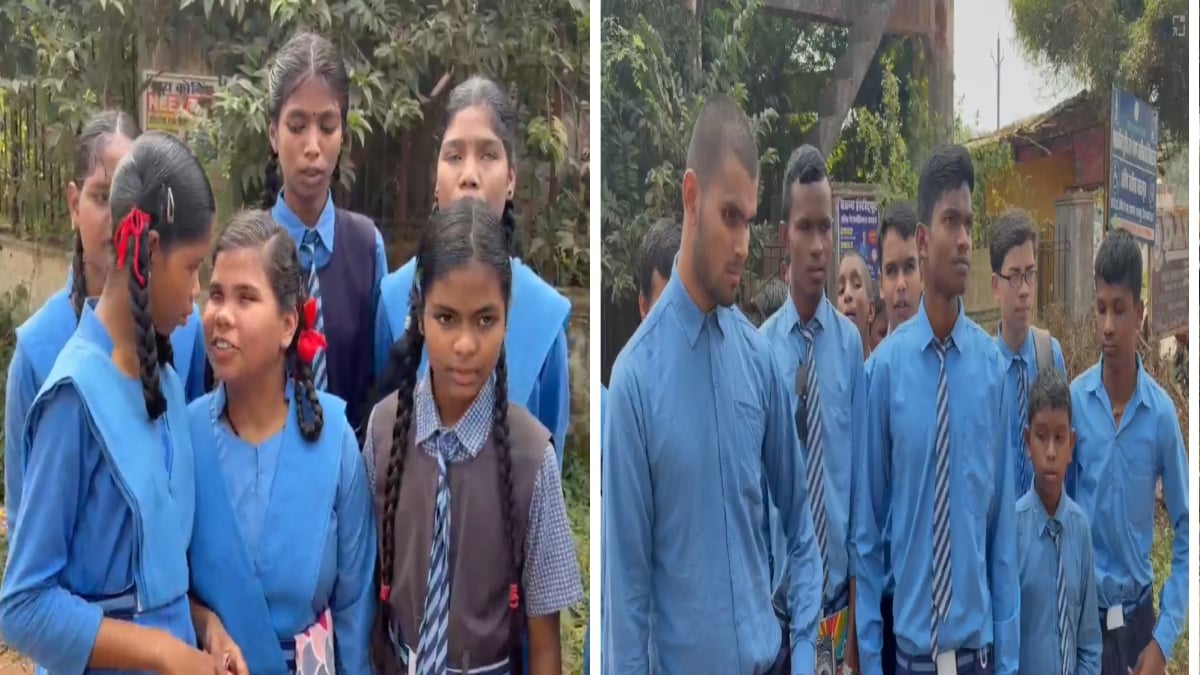 शिक्षक की मांग को लेकर प्रदर्शन: सड़क पर उतरे शासकीय दृष्टि-श्रवण बाधित स्कूल के बच्चे, मनाने में जुटे टीचर