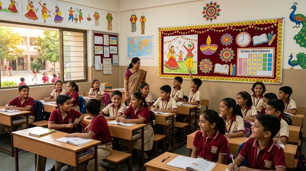 गुजरात के स्कूलों में अक्टूबर 2026 की छुट्टियां और परीक्षा कैलेंडर जारी: देखें पूरी सूची