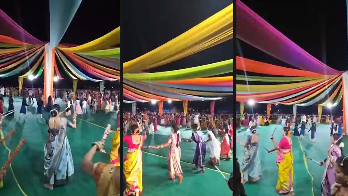 नक्सल मोर्चे पर एके-47 लेकर डटी रहने वाली महिला कमांडो ने किया गरबा-डांडिया, पुलिस और शहीद परिवारों की महिलाओं-बच्चों ने भी लिया हिस्सा…