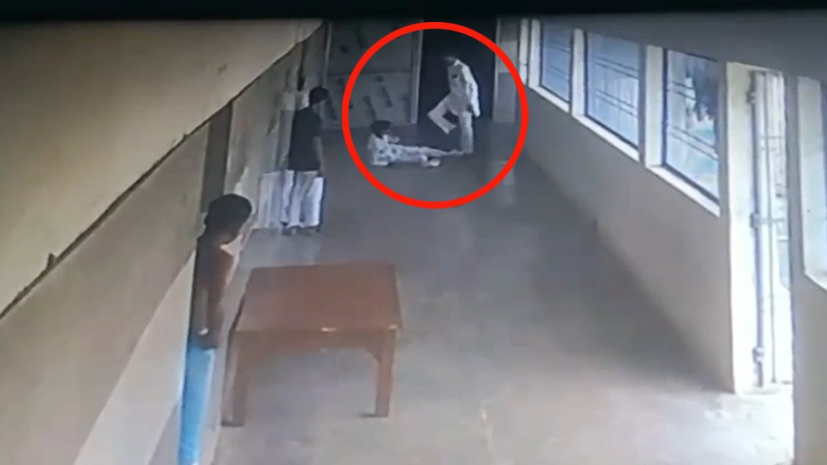 9वीं के छात्र से मारपीट, सिर-घुटने में आई चोट, प्राचार्य के खिलाफ FIR दर्ज, घटना का CCTV फुटेज आया सामने