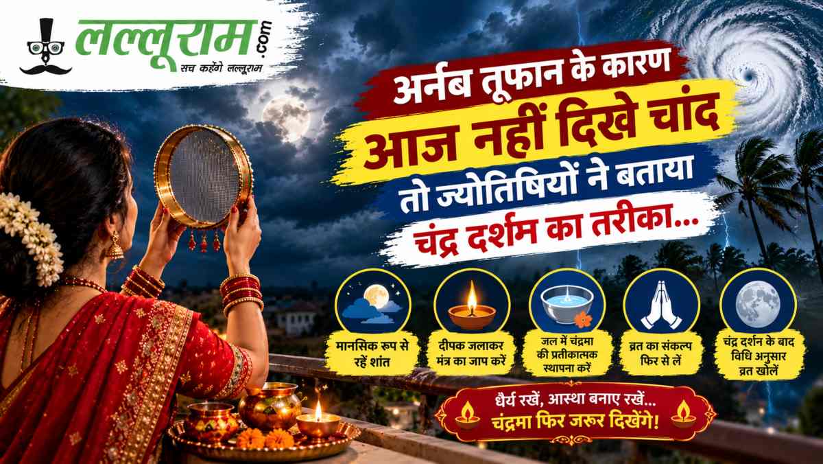 अर्नब तूफान के कारण आज नहीं दिखे चांद तो ज्योतिषियों ने बताया चंद्र दर्शन का तरीका…