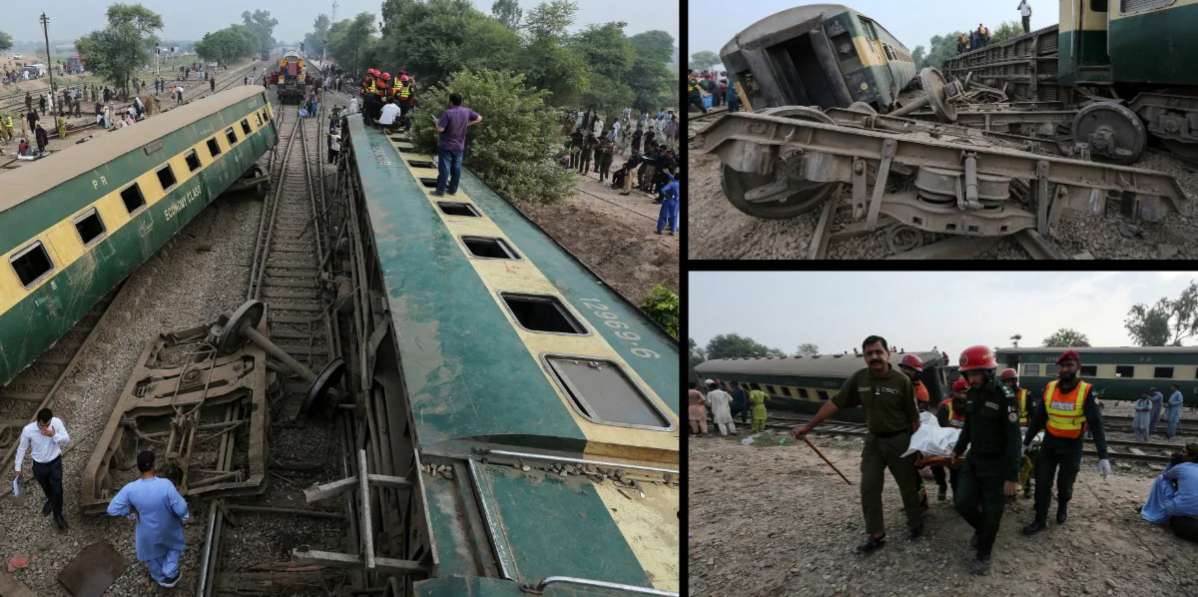 पाकिस्तान के पंजाब प्रांत में भीषण रेल हादसा, कराची से पेशावर जा रही 14 बोगियां हुई बेपटरी, 6 की मौत