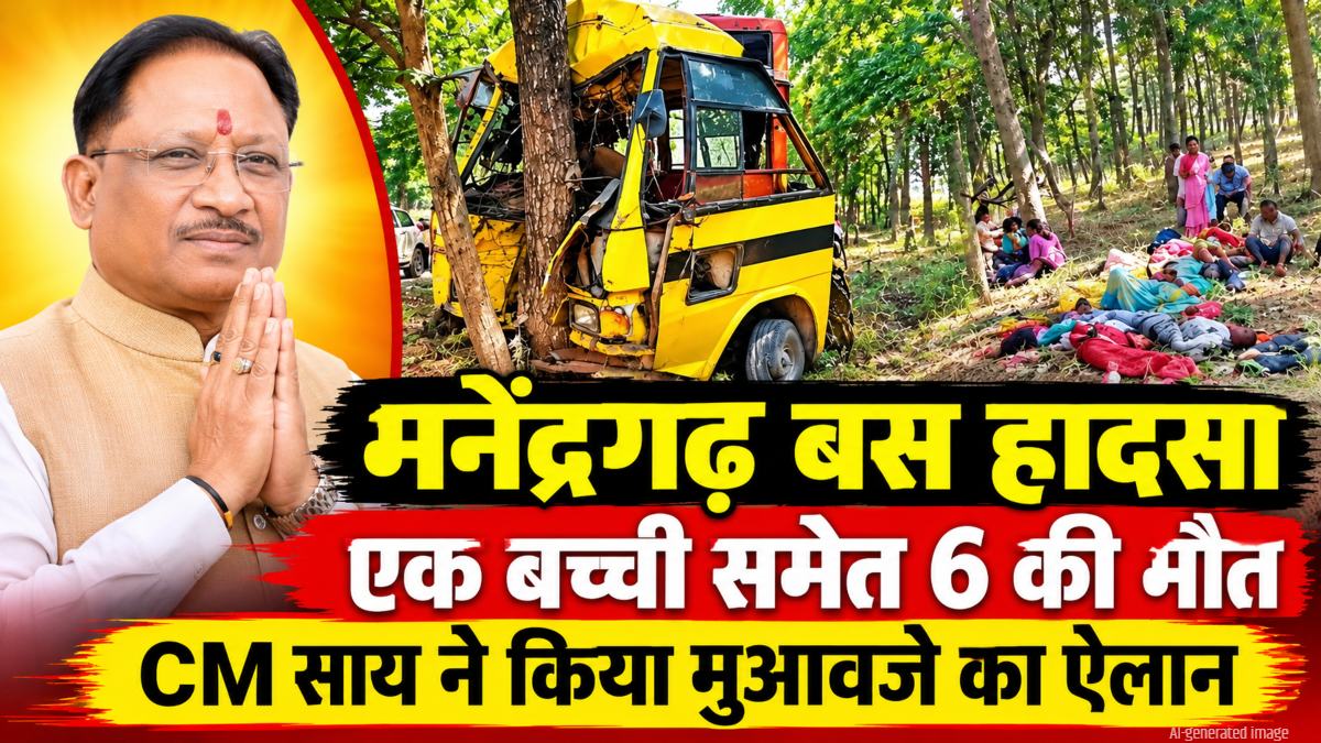 मनेंद्रगढ़ बस हादसे में 6 की मौत: CM साय ने की मृतकों के परिजनों को 5-5 लाख रुपये देने की घोषणा, घायलों को मिलेंगे 50-50 हजार