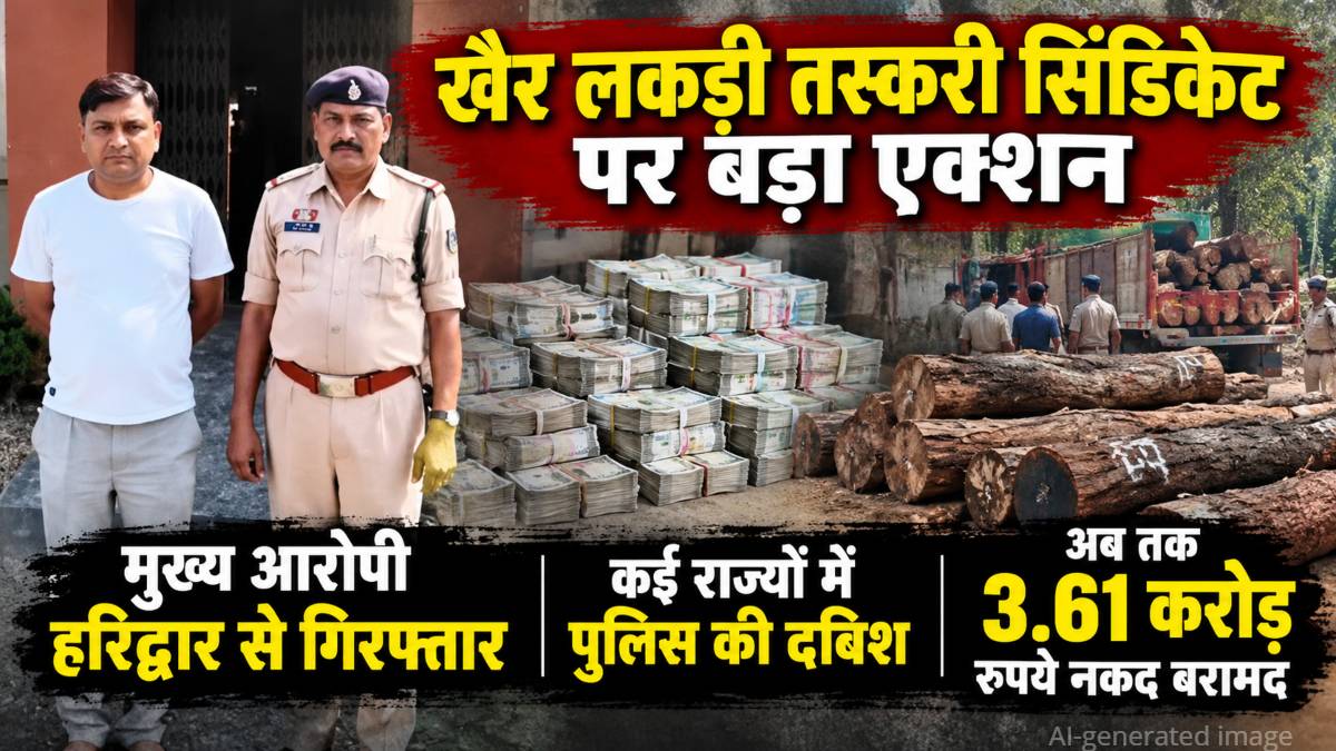 खैर लकड़ी तस्करी सिंडिकेट पर बड़ा एक्शन: CG पुलिस ने कई राज्यों में दी दबिश, मुख्य आरोपी हरिद्वार से गिरफ्तार, अब तक 3.61 करोड़ रुपये नगद बरामद