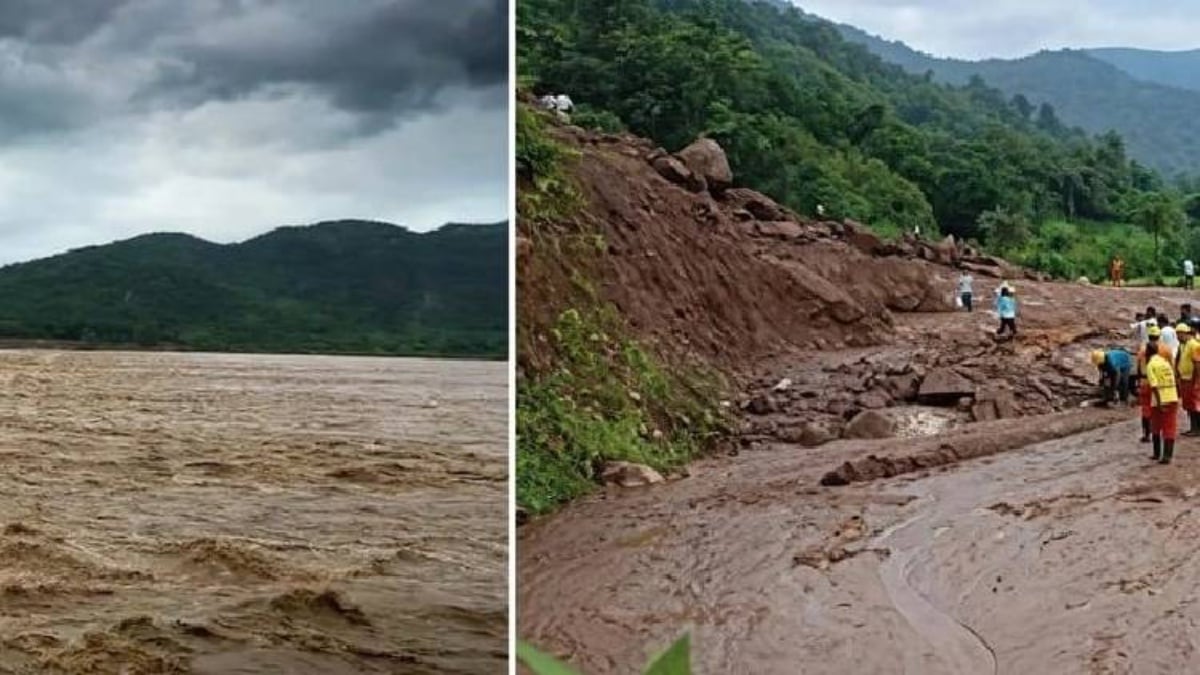 चक्रवात ‘अर्णव’ का कहर: वंशधारा नदी खतरे के निशान से ऊपर, कई जगह भूस्खलन से सड़क संपर्क ठप