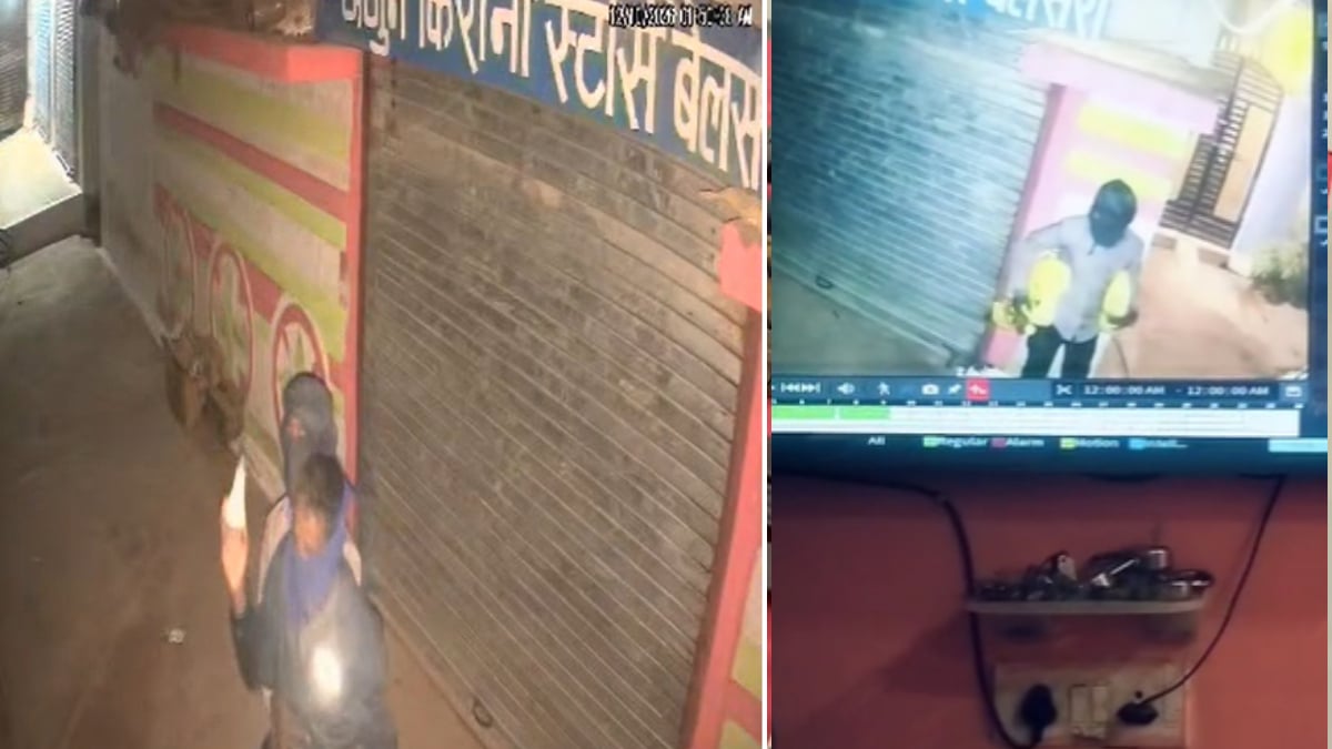 किराना दुकान में चोरी, नकाबपोश चोरों ने उड़ाए सामान और नकदी, CCTV में कैद हुई वारदात