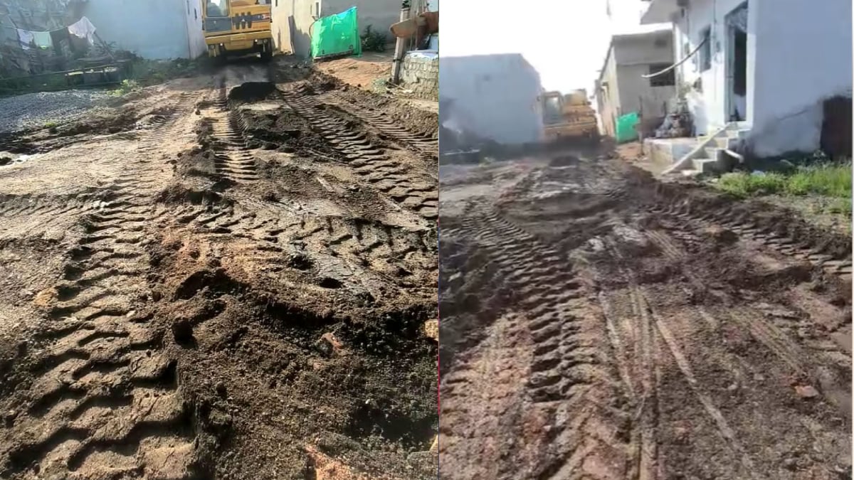 ठेकेदार की मनमानी : बिना बेस और मुरुम के ‘ईंट राखड़’ पर ढाल दी सीसी रोड, देखें VIDEO…