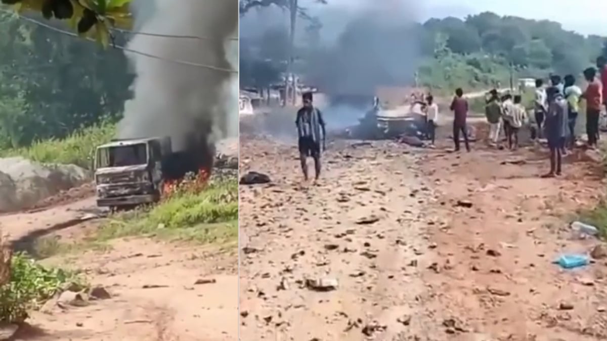 सड़क निर्माण के दौरान विस्फोट, चालक समेत 5 लोगों की मौत, दो वाहन क्षतिग्रस्त