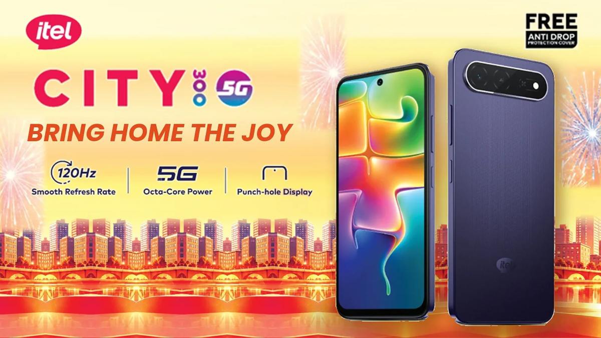 ₹14,999 में नया 5G फोन! itel City 300 5G में 120Hz डिस्प्ले और 5000mAh बैटरी, जानें फीचर्स
