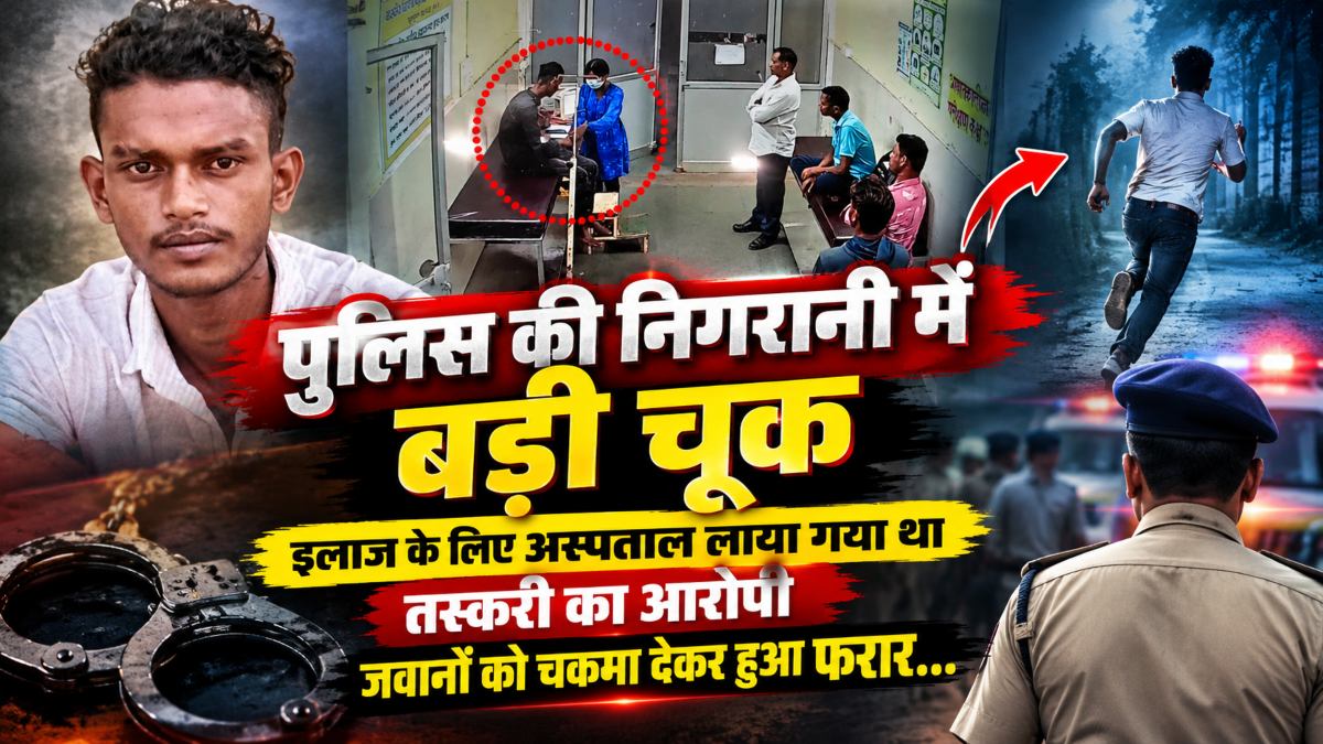 पुलिस की निगरानी में बड़ी चूक: इलाज के लिए अस्पताल लाया गया था तस्करी का आरोपी, जवानों को चकमा देकर हुआ फरार