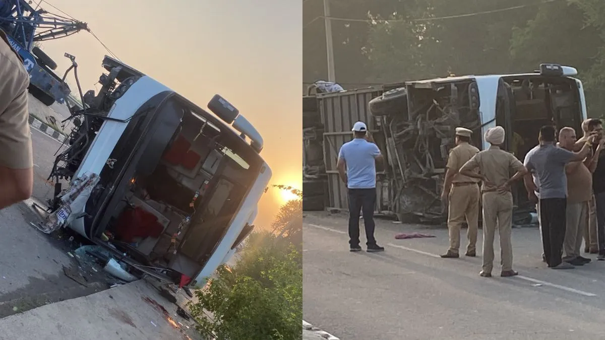 नवांशहर में बड़ा सड़क हादसा: फ्लाईओवर से नीचे गिरी मनाली से लौट रही प्राइवेट बस, 4 यात्रियों की मौत; 7 घायल