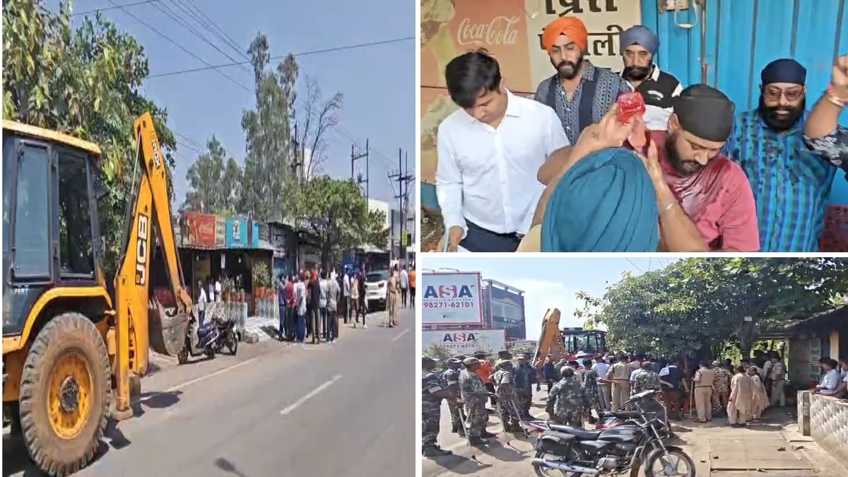 प्रिंस ढाबा तोड़ने पहुंची प्रशासन की टीम: संचालक ने खुद पर उड़ेला पेट्रोल, मौके पर भारी पुलिसबल तैनात
