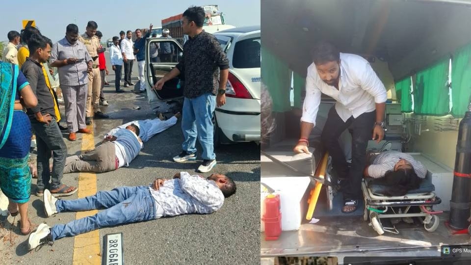 पूर्वांचल एक्सप्रेसवे पर दो कारों की आमने-सामने भिड़ंत; शादी की खरीदारी करने जा रहे 2 की मौत, 7 घायल